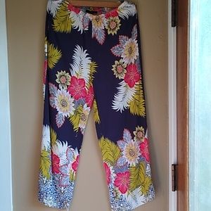 Melisa Paige Floral Wide Leg Pull on Palazzo Light Weight Pants Size M